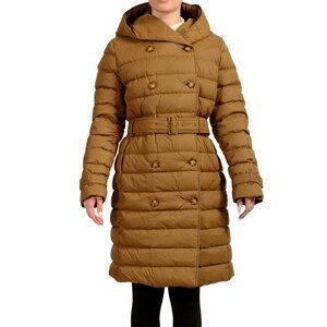 Burberry Women's "WITLEY" Brown Hooded Double Breasted Down Jacket US L IT 44